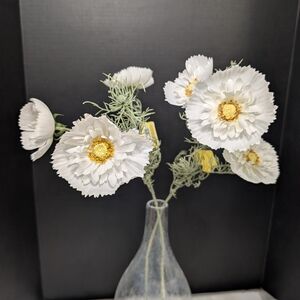 White Poppy Ashland Michaels Summer Flower Stem Floral Botanical Home Decor